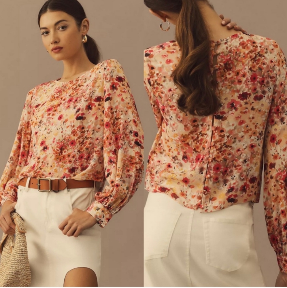 Favorite Daughter The Faye Long Sleeve Blouse Size 12